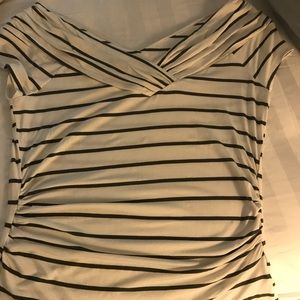 Green and cream stripe shirt